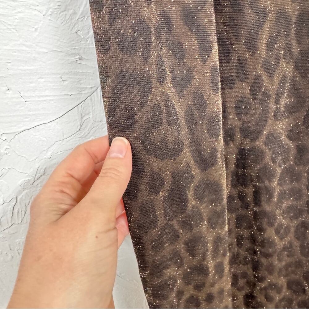 Vintage Scott McClintock Brown Leopard Maxi Dress Womens 6 Formal Glitter Y2K - Picture 9 of 15
